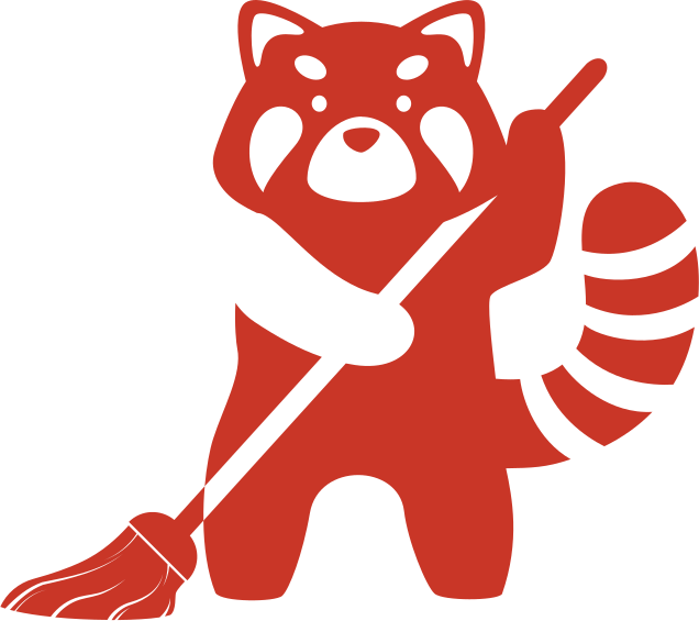 Red Panda Cleaning mascot